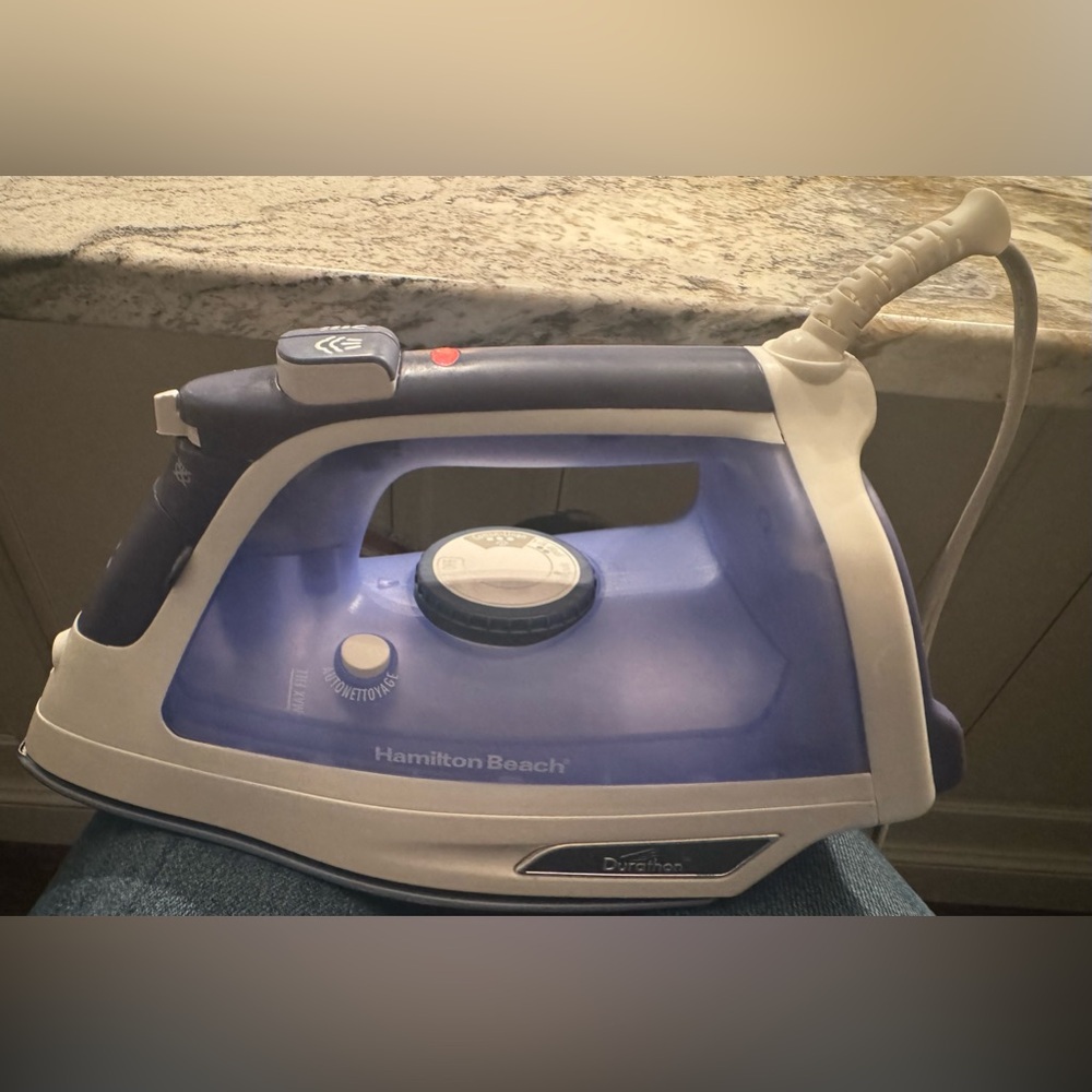 Hamilton Beach Durathon Nonstick Soleplate Iron with wall hanger.